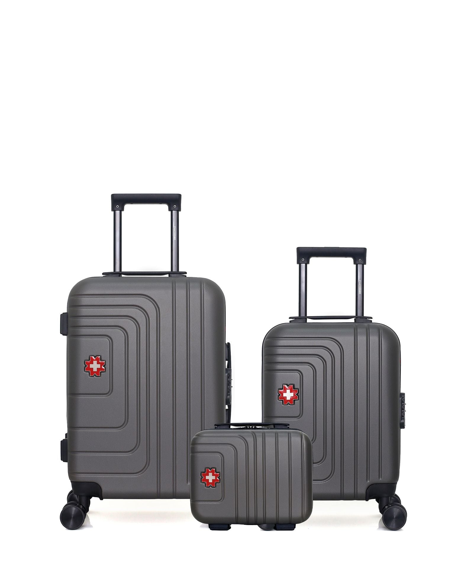 Valise Set TROLLEY ADC - Valise Cabine 55x34x23 - Rigide, Légère 2,5 Kg - 39 Litres - 4 Doubles Roues Silencieuses - Maniable, Pratique Et Étanche - Collection Slide - Gris Anthracite Suitcases & Travel Bags