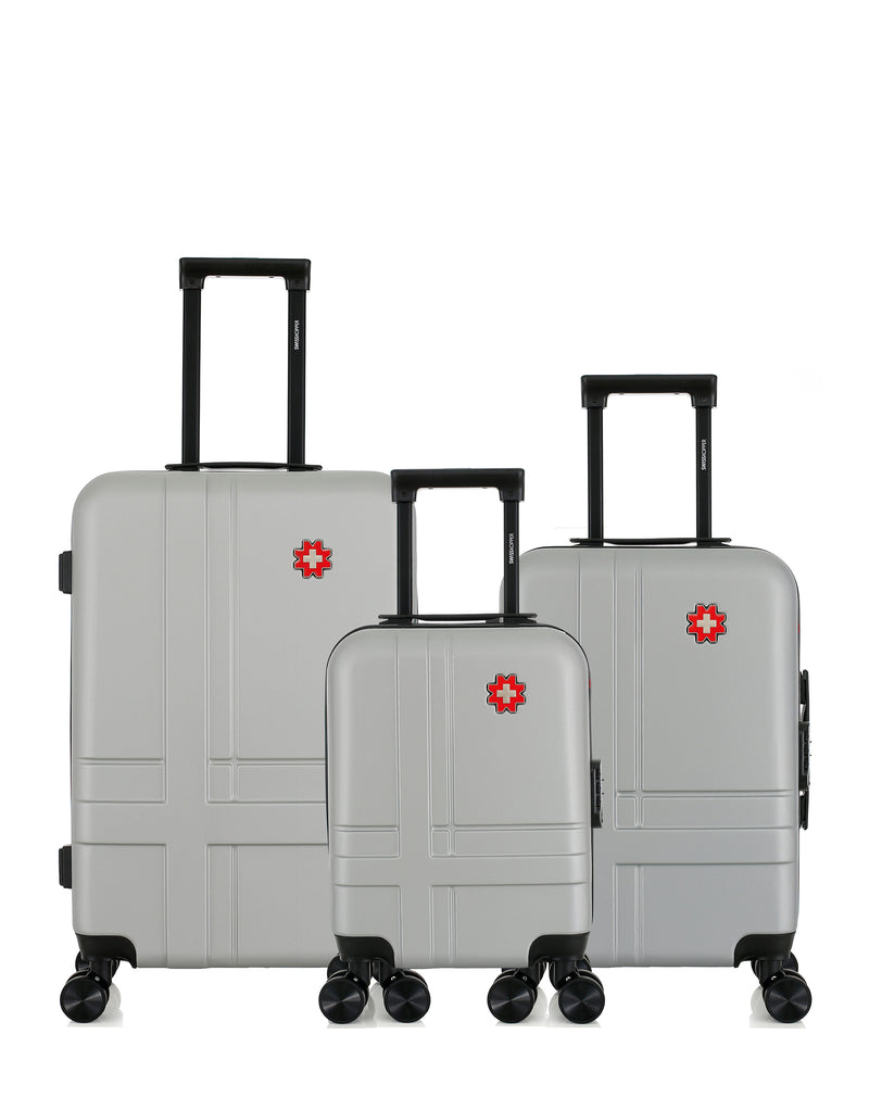 3er-Pack – Mittelgroßer Koffer, Kabinenkoffer und Kabinenkoffer XXS USTER 